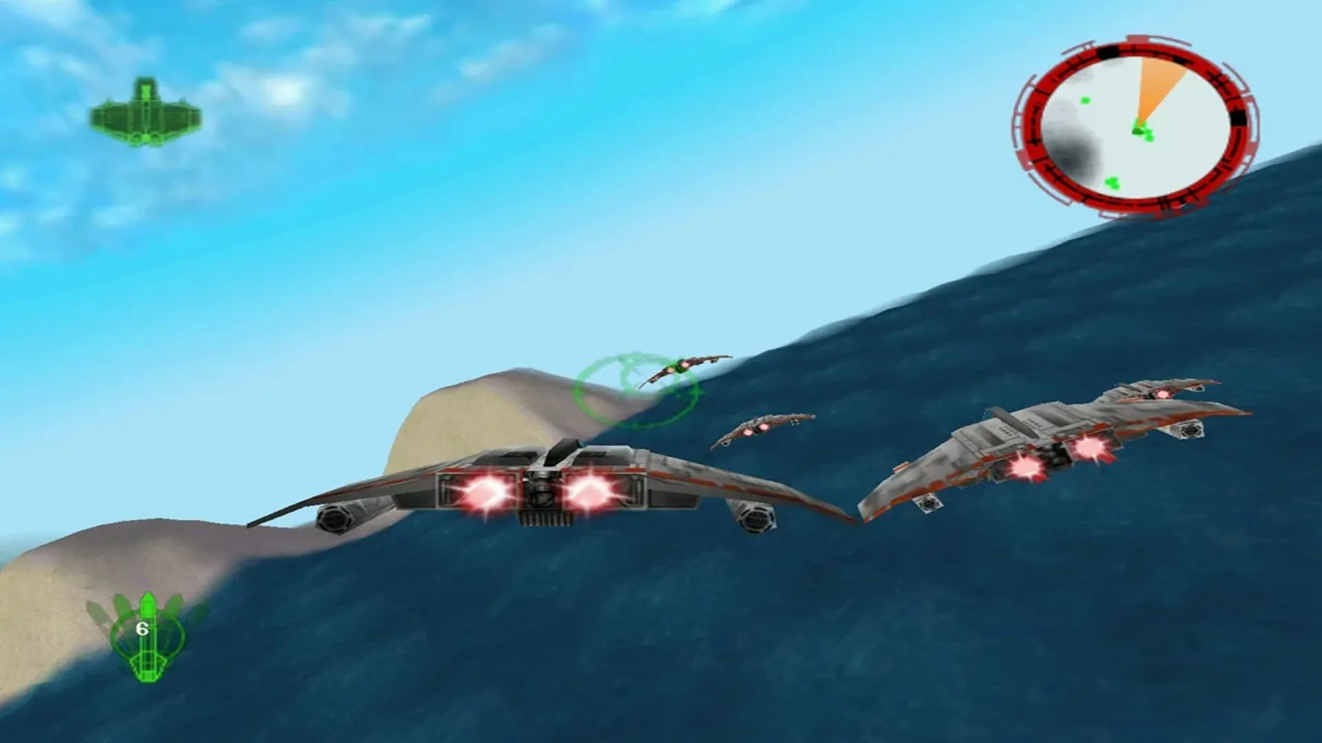 Phi đội V-Wing và các phi thuyền đồng minh trong Star Wars: Rogue Squadron trên Nintendo 64