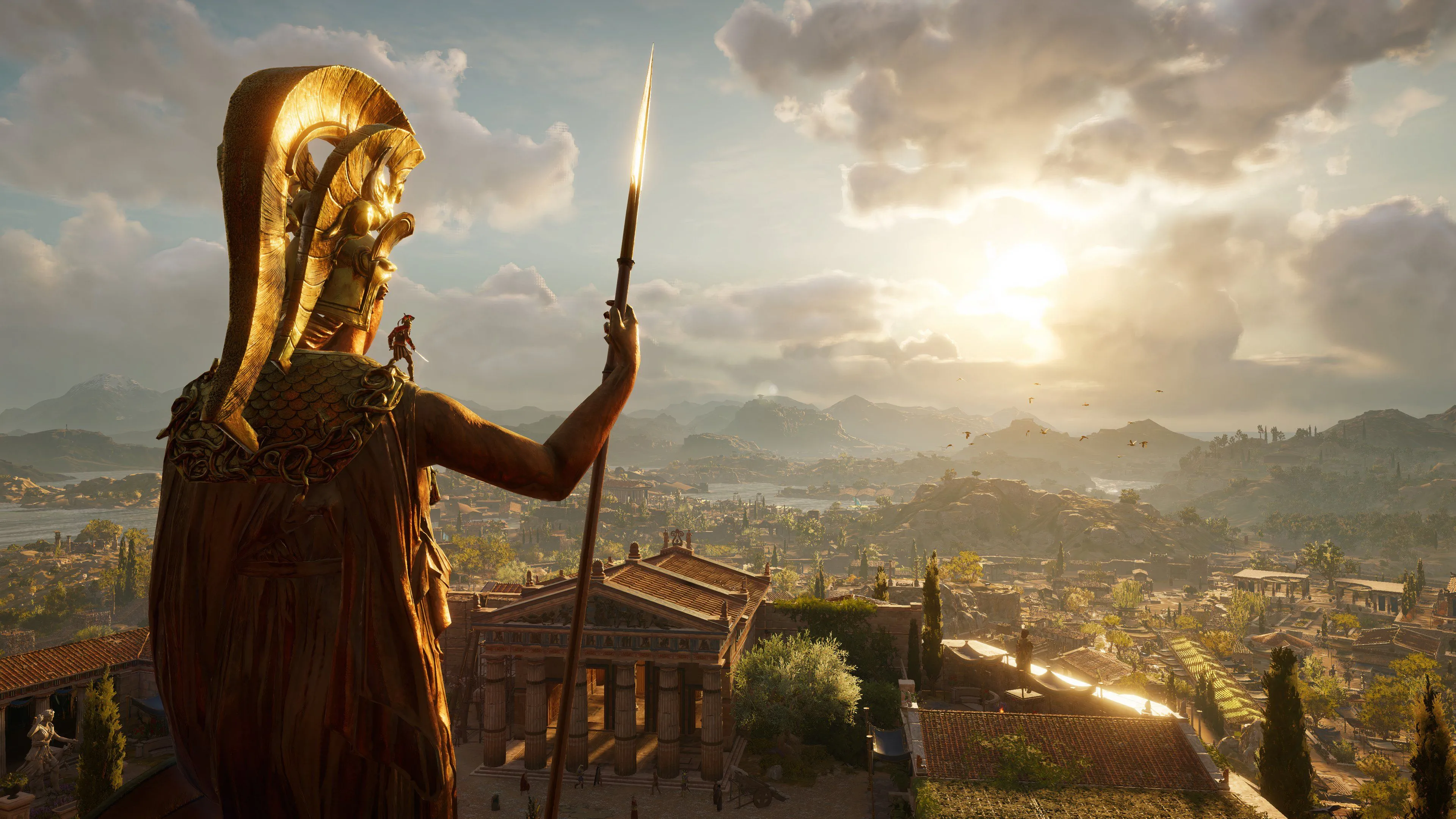 Phong cảnh biển và kiến trúc Hy Lạp cổ đại tuyệt đẹp trong Assassin's Creed Odyssey, minh họa thế giới mở sống động của game