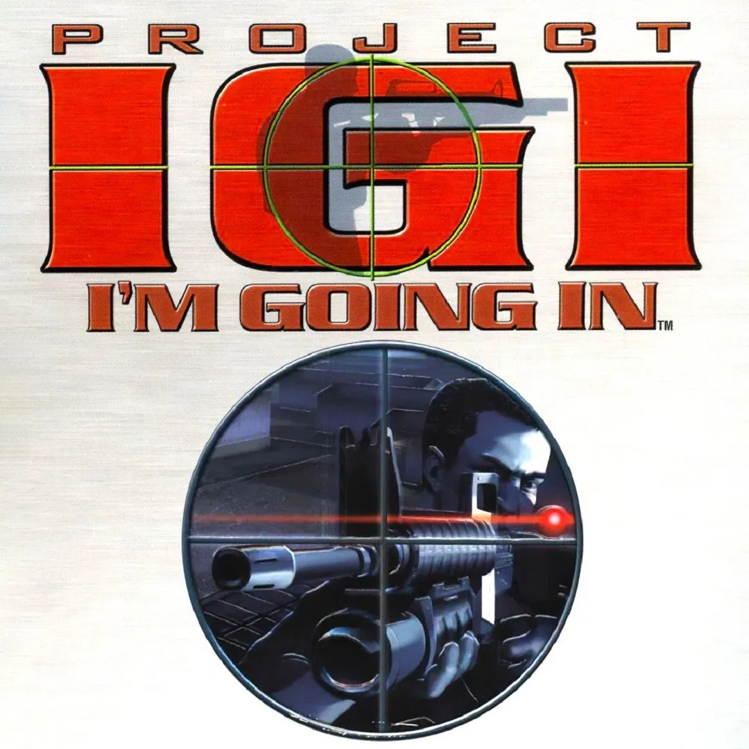Project I.G.I. game, hiển thị nhân vật David Jones trong bộ đồ chiến đấu đang ẩn nấp trong môi trường tuyết phủ