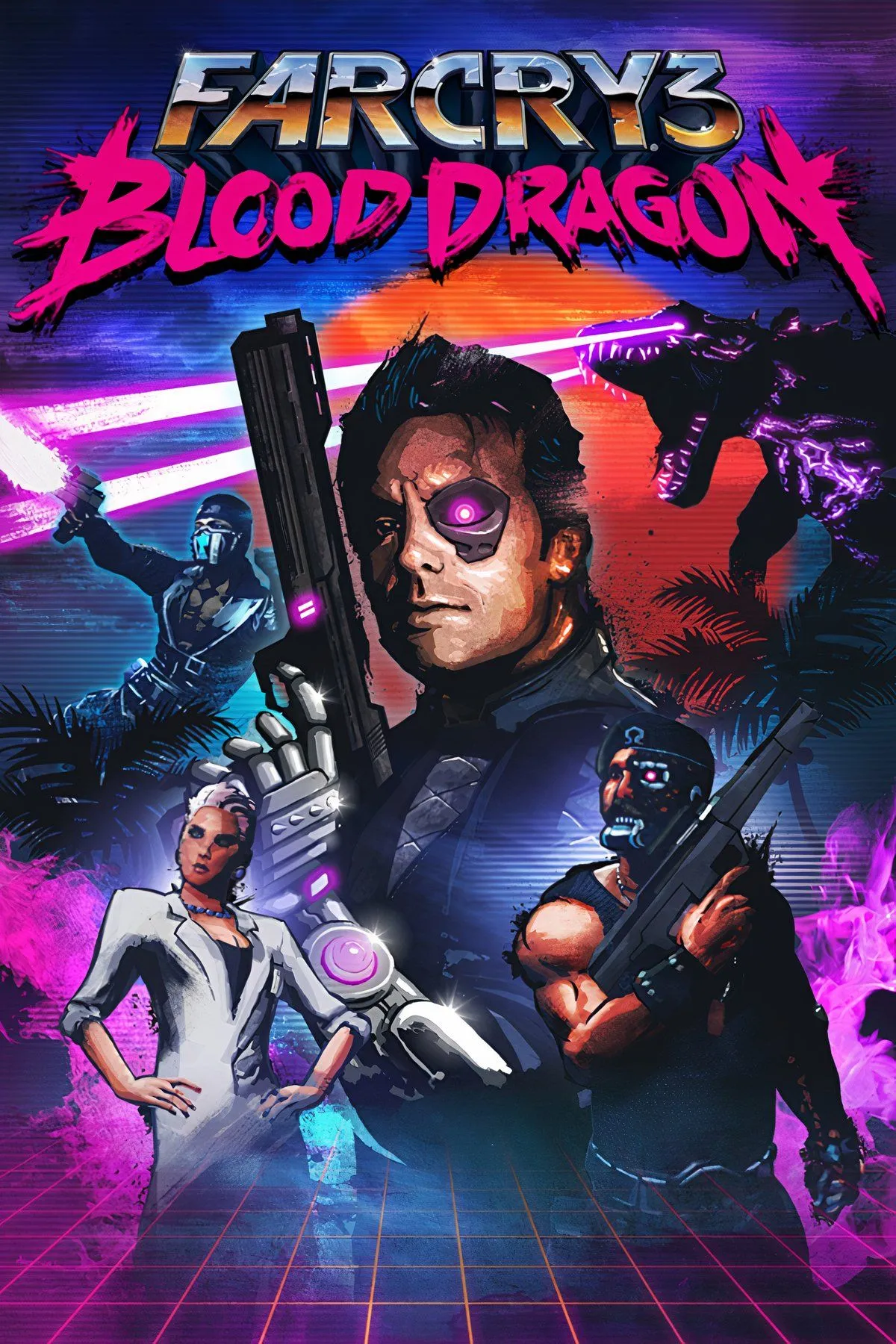 Sĩ quan Rex Colt với tông màu neon đặc trưng trong Far Cry 3 Blood Dragon