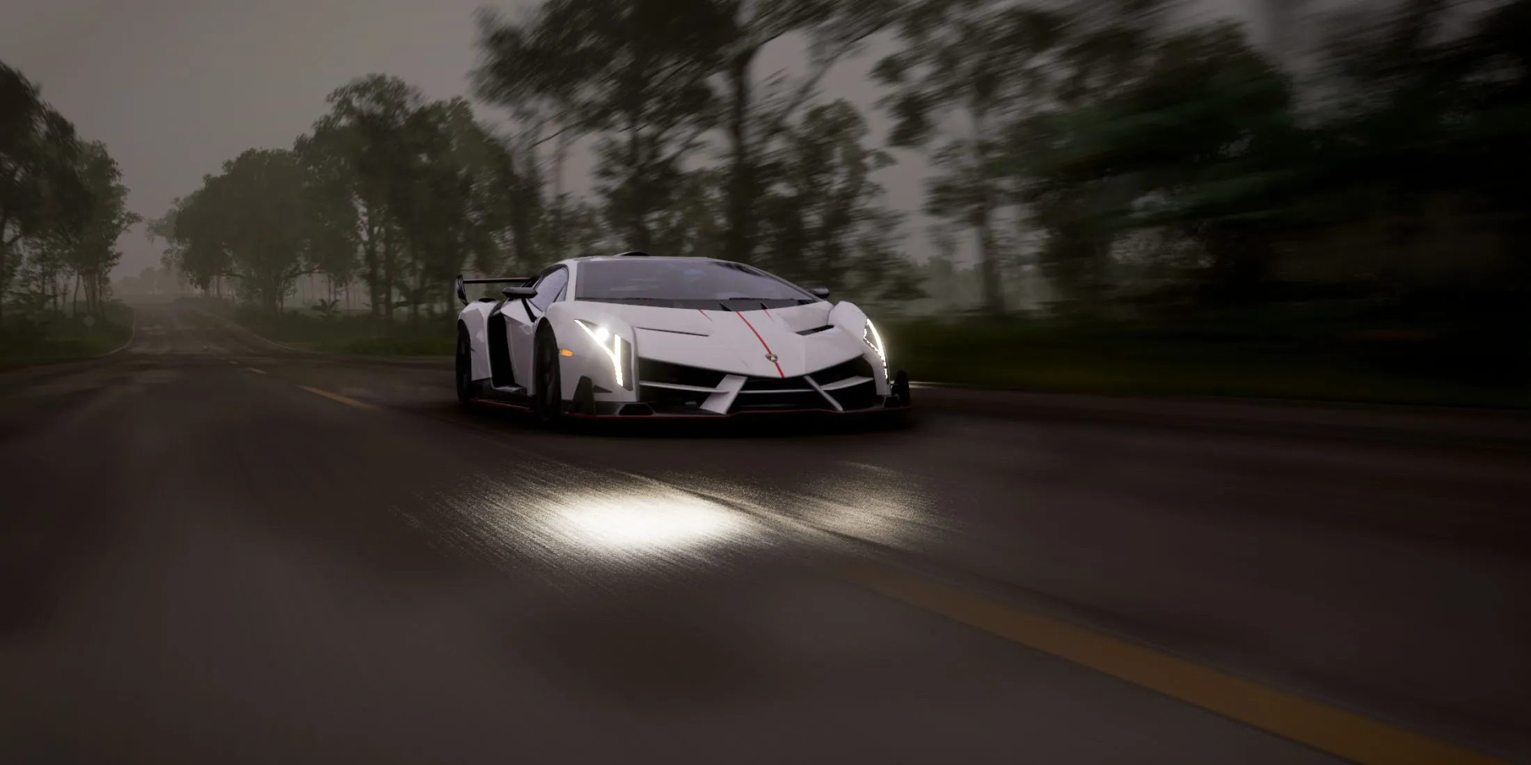 Siêu xe Lamborghini Veneno với thiết kế mạnh mẽ trong Forza Horizon 5