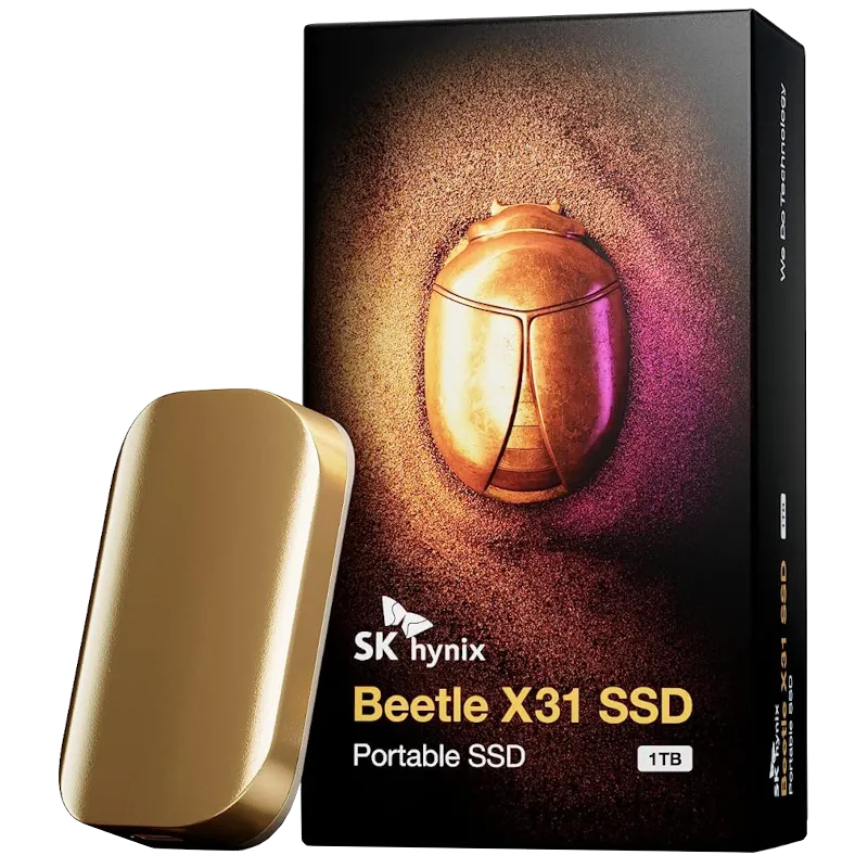 SK hynix Beetle X31 1TB Portable SSD màu vàng sang trọng