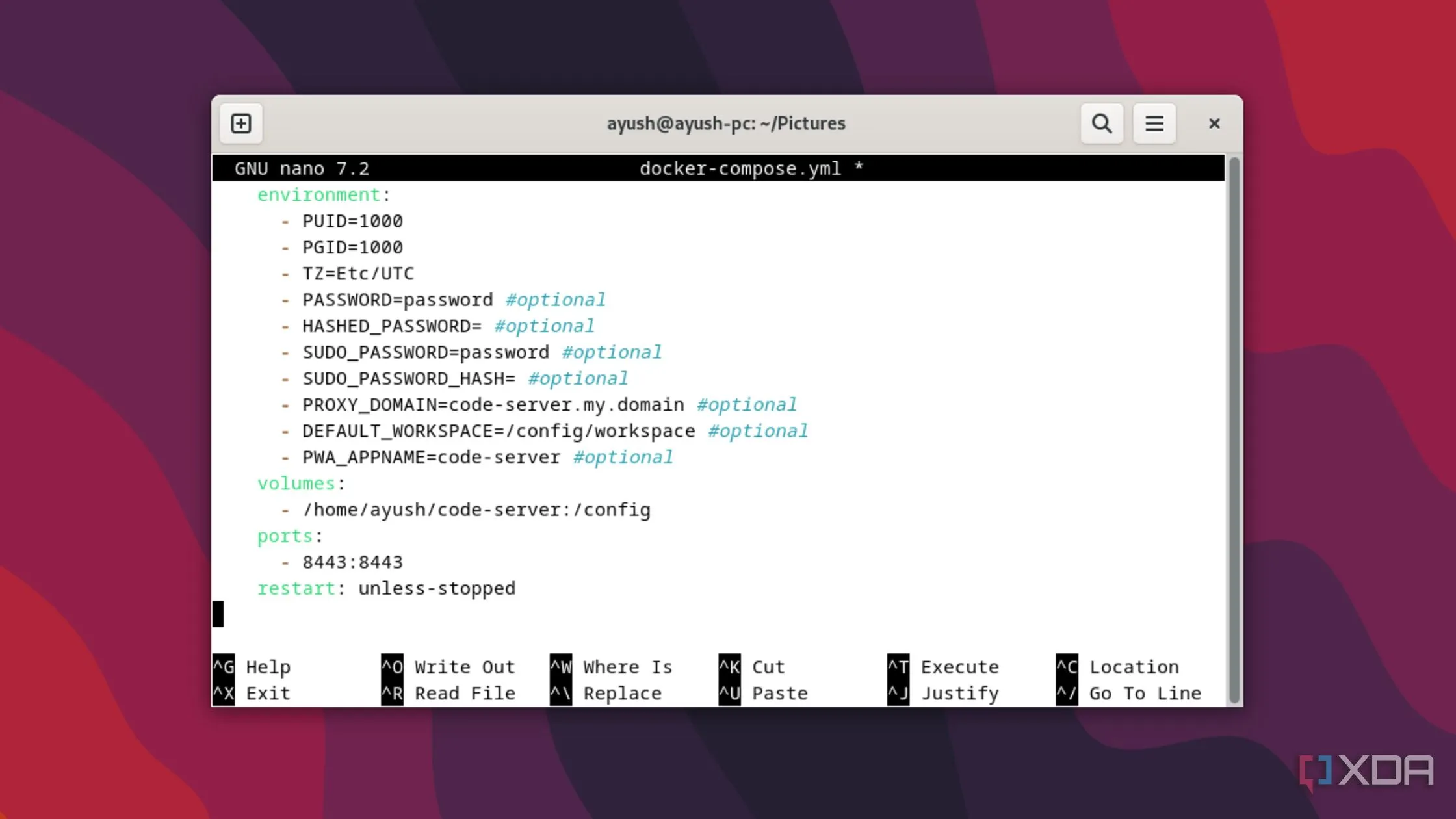 Tạo file docker-compose.yml để triển khai Code-Server dưới dạng container, một phương pháp tự host phổ biến.