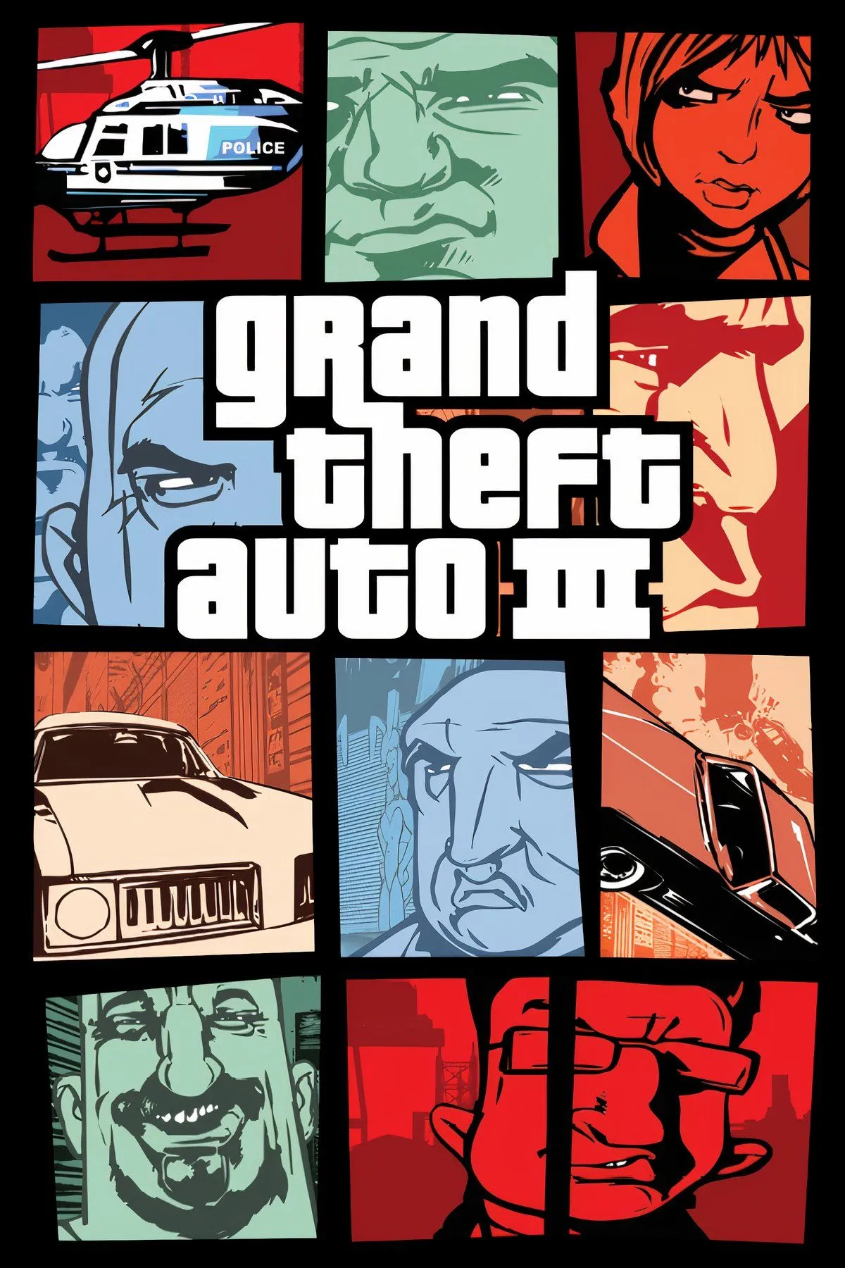 Tập hợp hình ảnh Grand Theft Auto III, tượng trưng cho sự tự do và thế giới mở mà game mang lại.