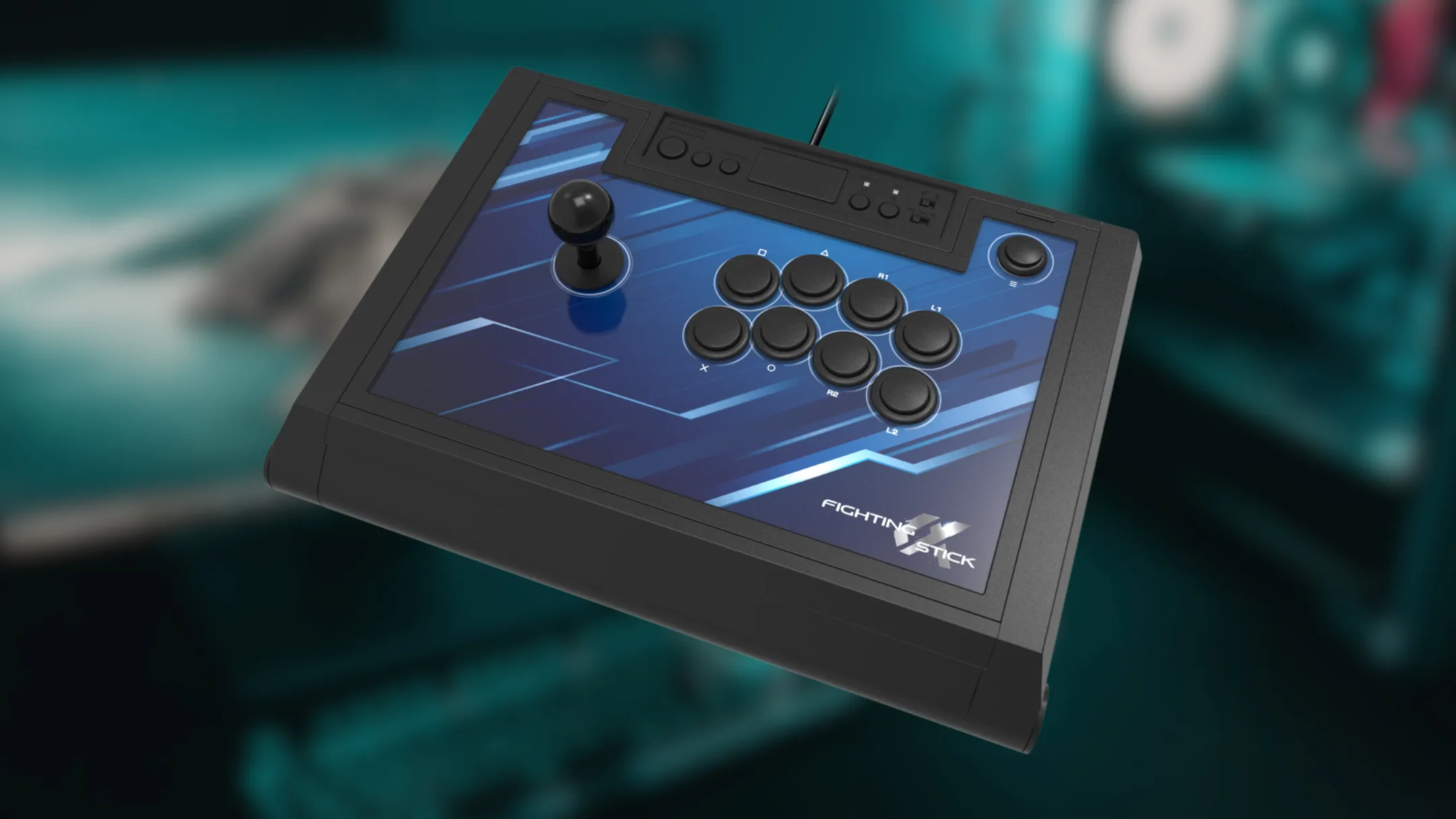Tay cầm arcade HORI Fighting Stick Alpha cho PlayStation 5, minh họa phụ kiện game đối kháng chuyên nghiệp