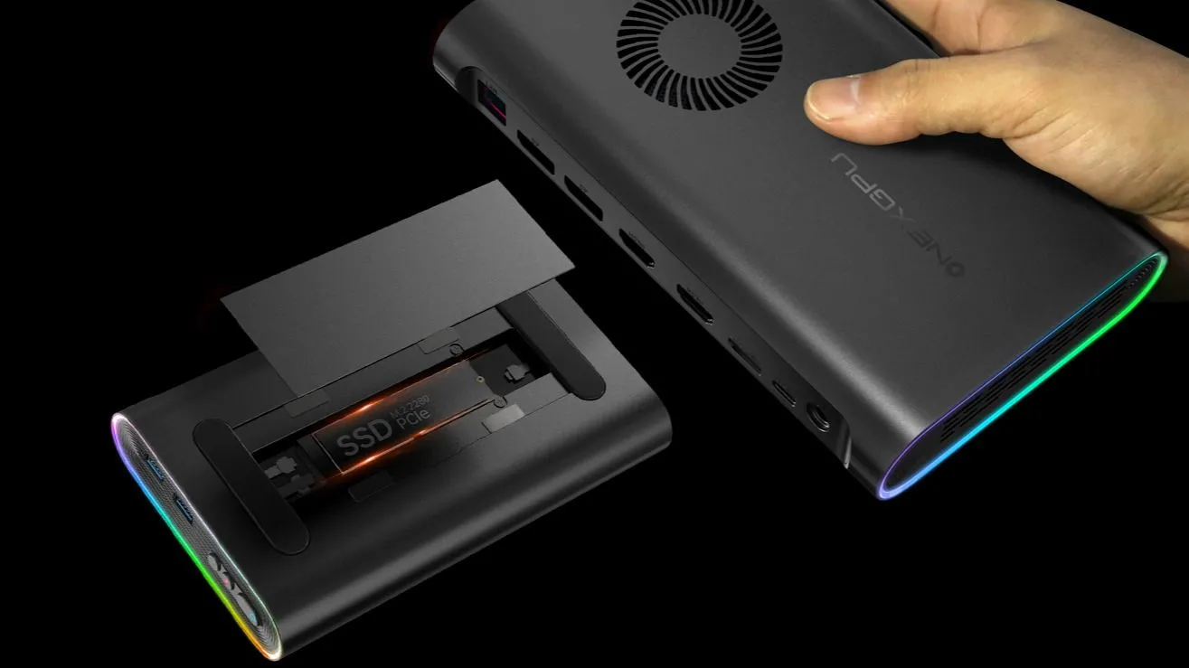 Thiết bị eGPU di động OneXGPU của OneXPlayer minh họa cho khái niệm card đồ họa rời