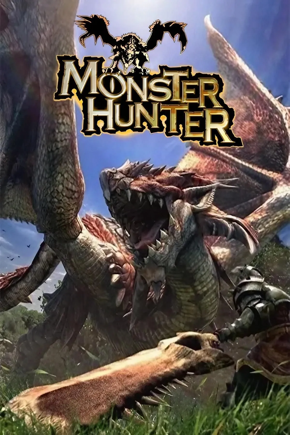 Thợ săn đối đầu với Rathalos, một trong những quái vật biểu tượng trong series Monster Hunter