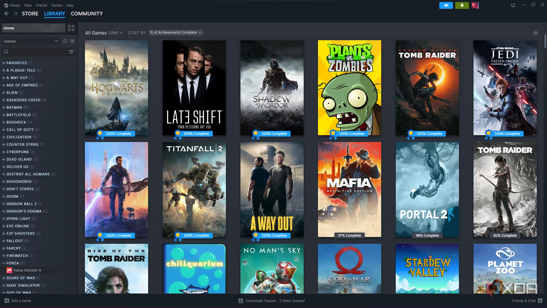 Thư viện game trên Steam với nhiều tựa game FPS miễn phí hấp dẫn