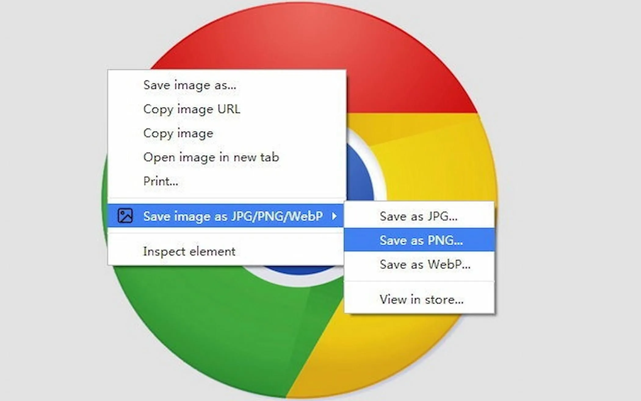 Tiện ích Save image as Type đang hoạt động, cho phép người dùng tùy chọn định dạng ảnh khi tải xuống từ trình duyệt Chrome.