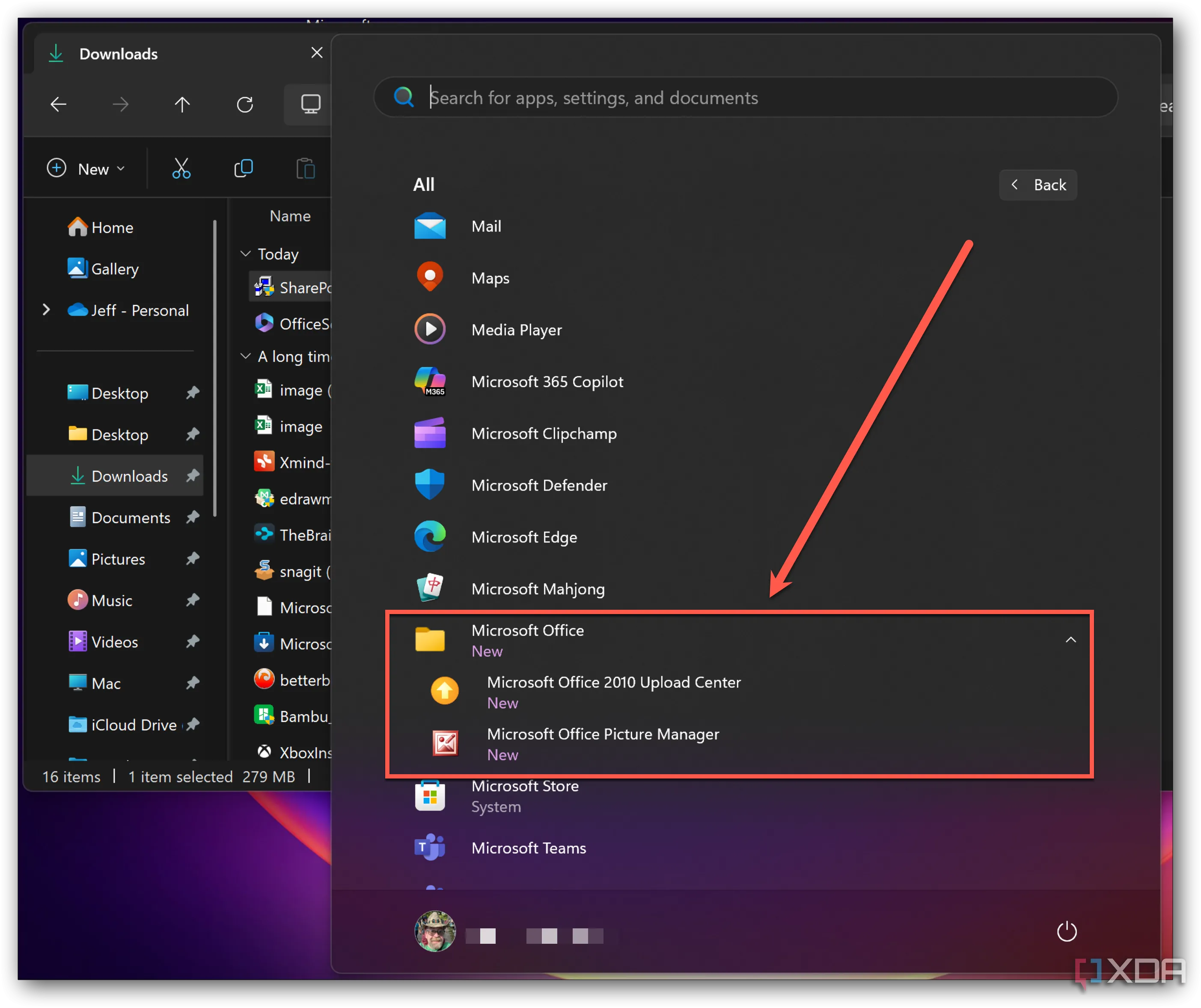 Tìm kiếm Microsoft Office Picture Manager trong menu Start của Windows