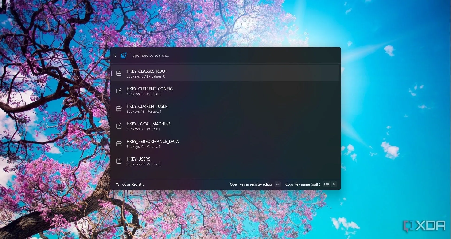 Tìm kiếm Registry bằng Command Palette: Hạn chế của một số lệnh tích hợp
