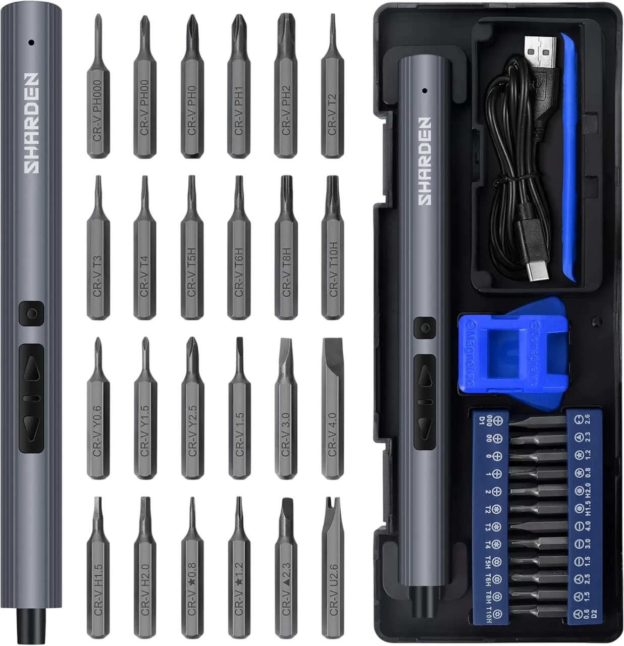 Tô vít điện mini SHARDEN với thiết kế nhỏ gọn, hiện đại, phù hợp cho lắp ráp PC