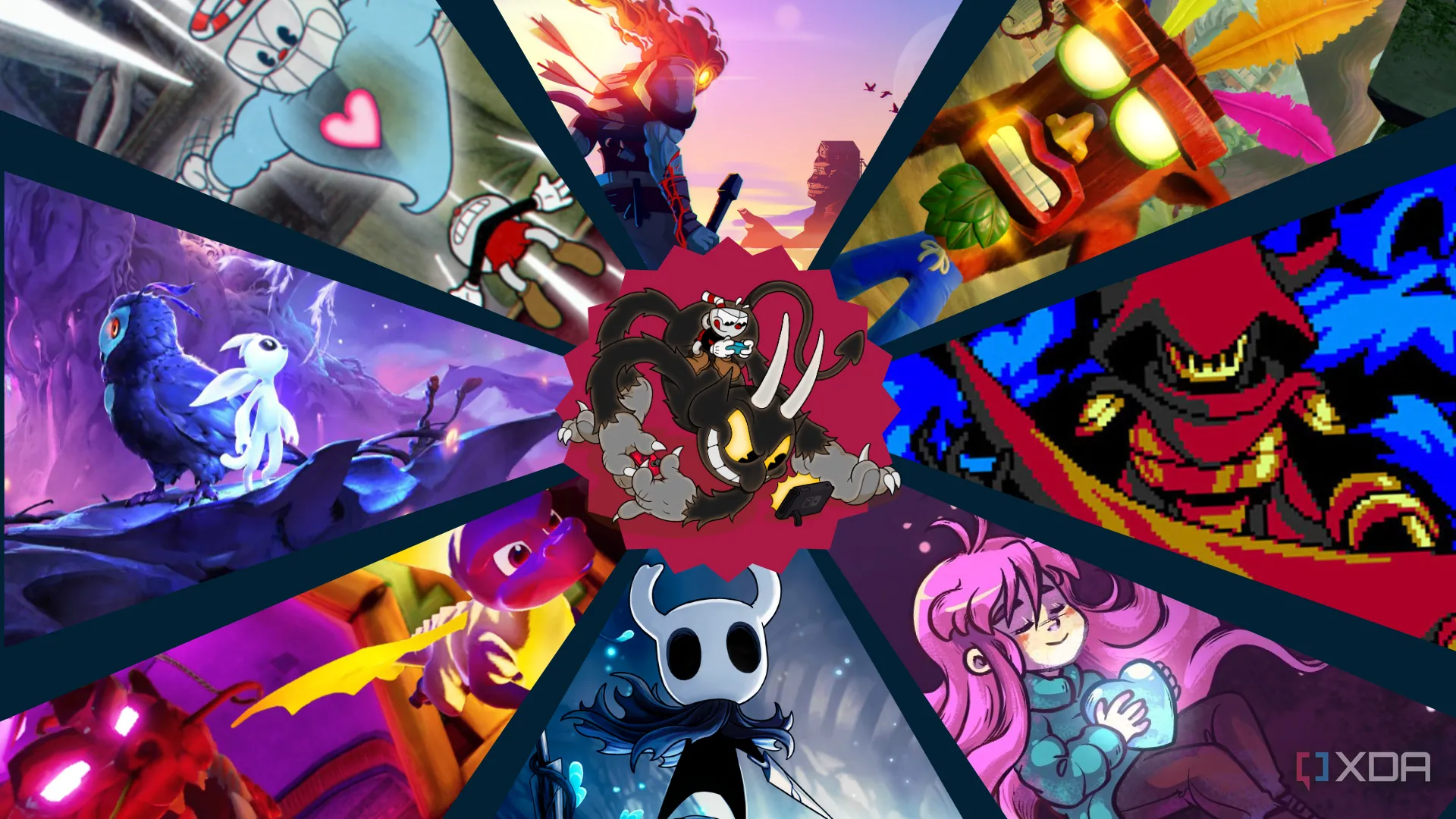 Tổng hợp hình ảnh từ các game platformer nổi tiếng trên Steam.