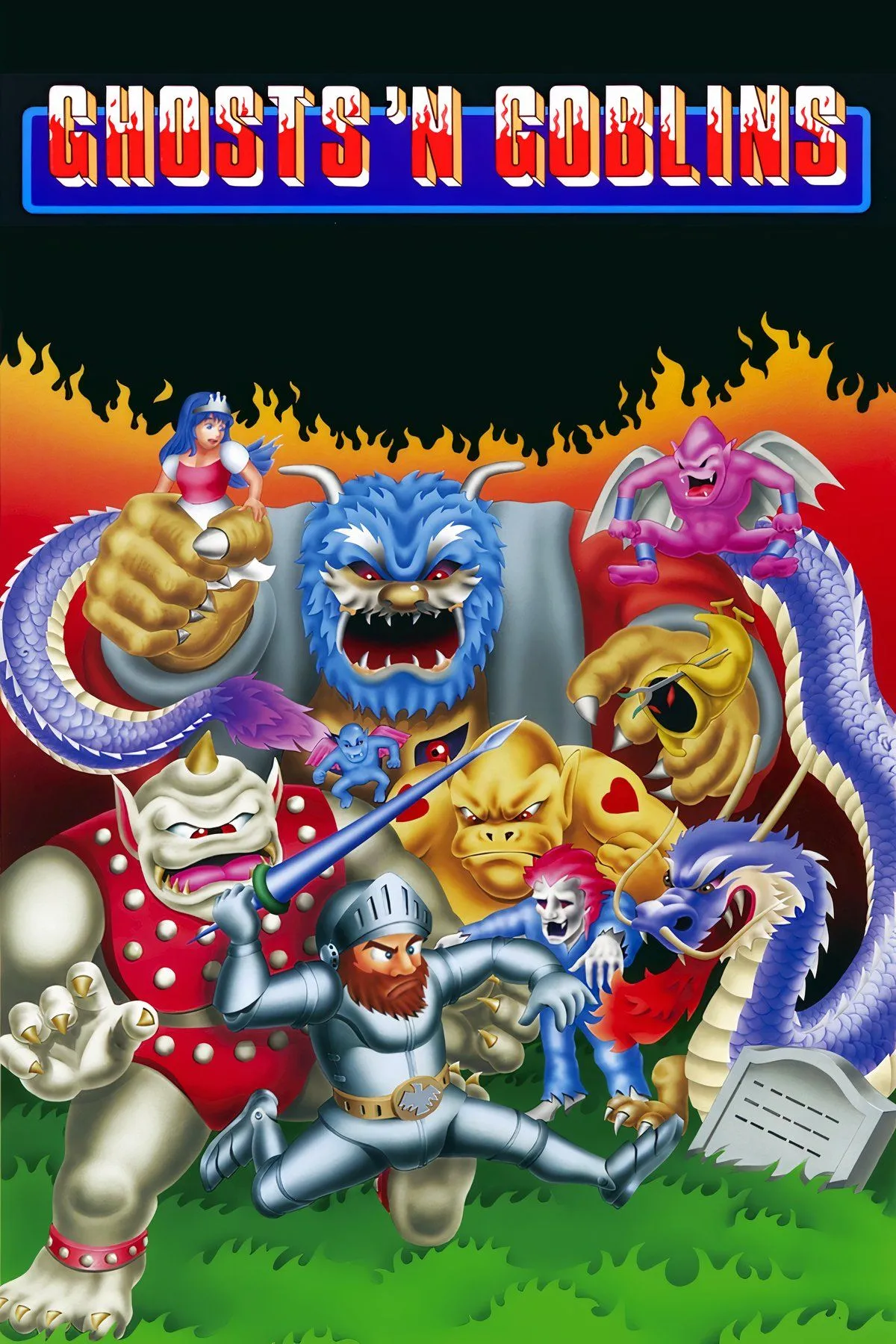 Tổng hợp hình ảnh từ game Ghosts 'n Goblins, minh họa độ khó huyền thoại.
