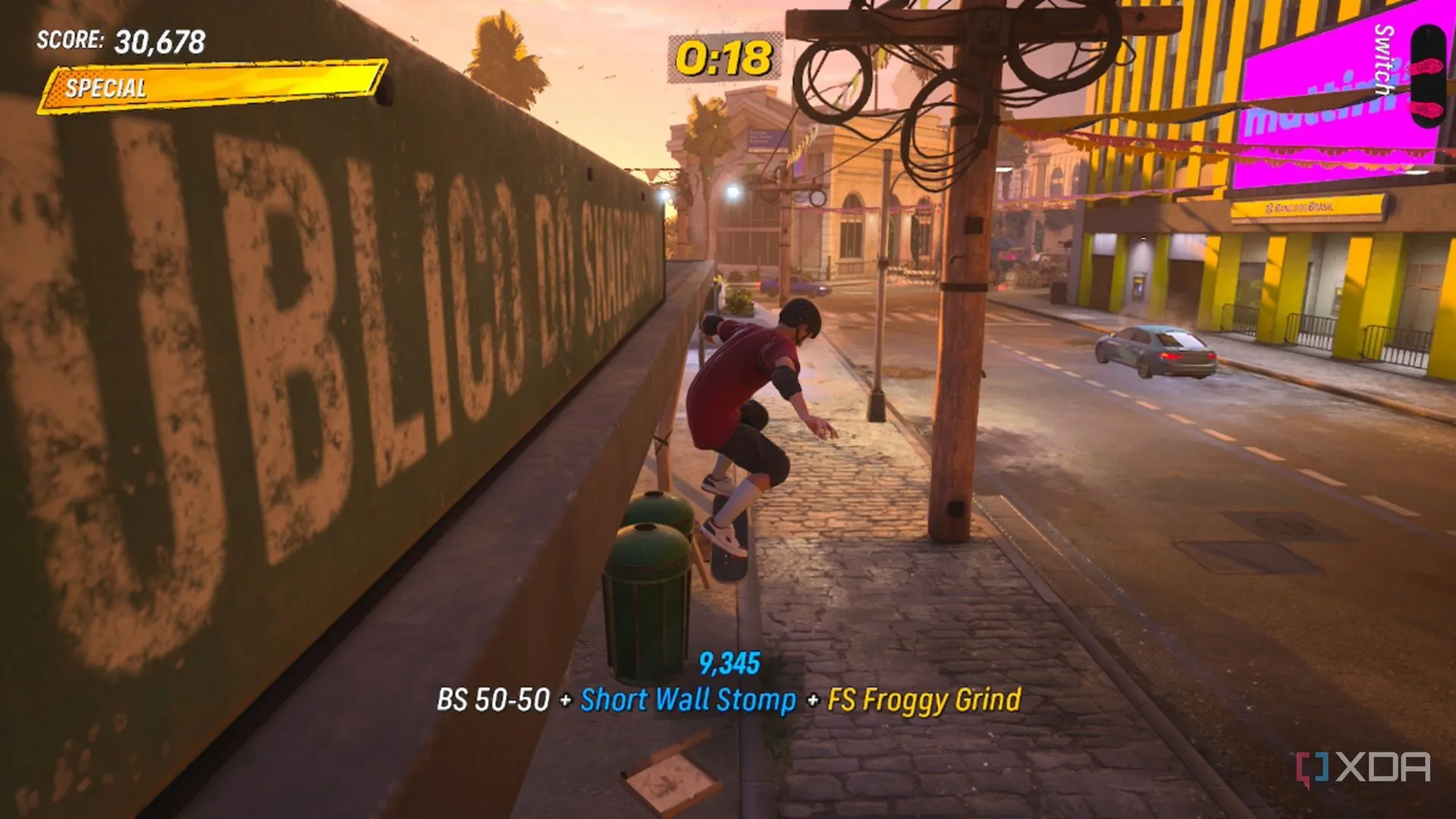 Tony Hawk thực hiện chuỗi combo ấn tượng trên ván trượt trong bản remake Tony Hawk's Pro Skater 3+4.