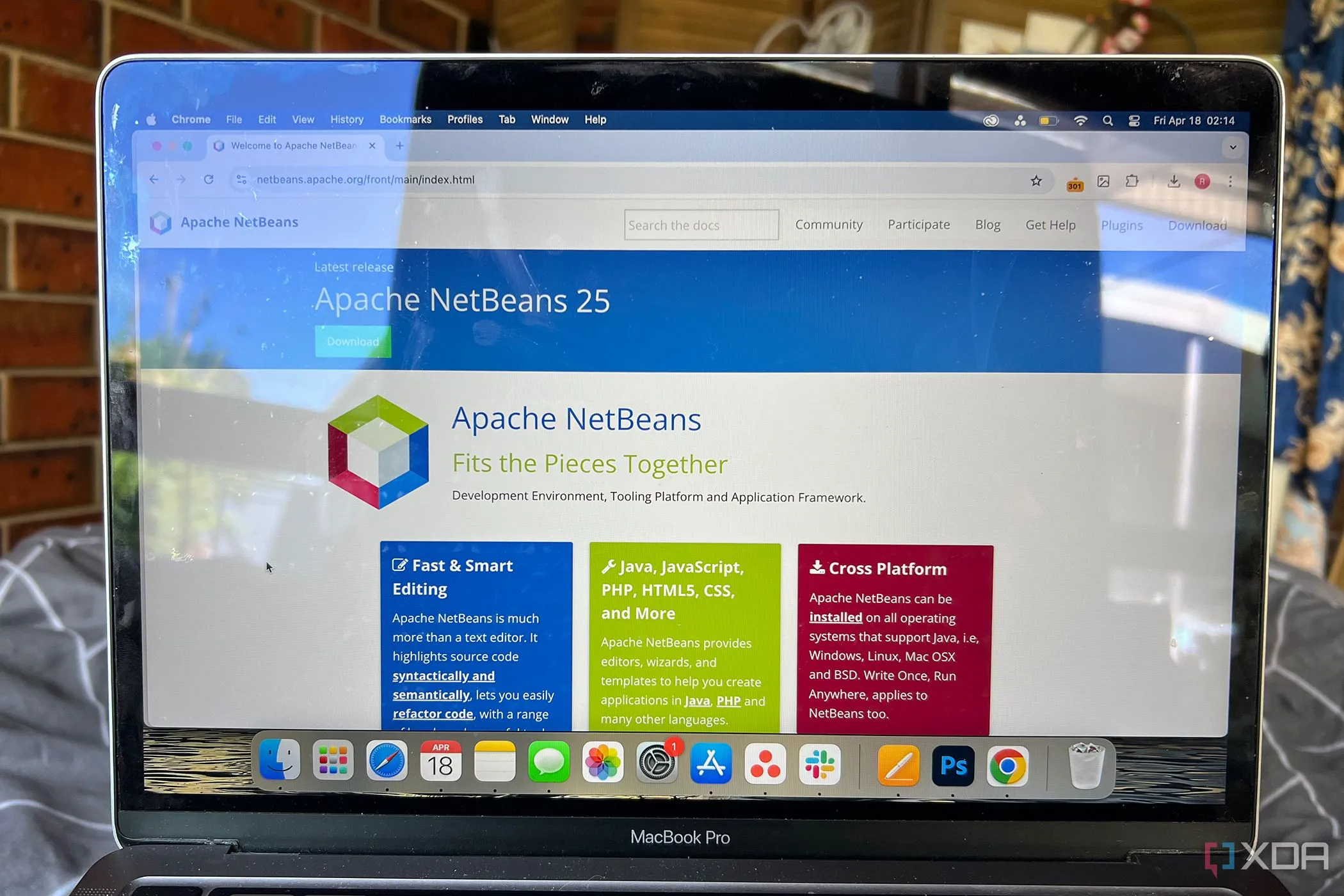 Trang chủ Apache NetBeans hiển thị trên Macbook, giới thiệu môi trường phát triển tích hợp