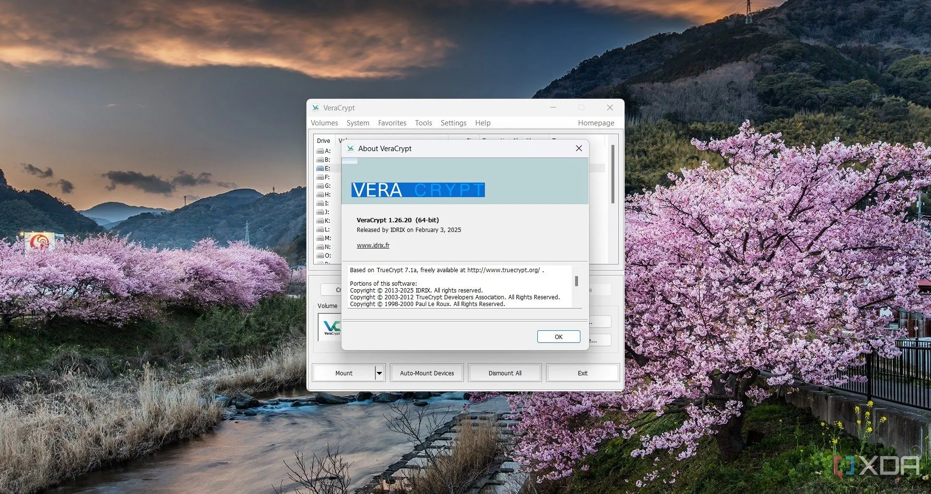 Trang giới thiệu (About) của phần mềm VeraCrypt