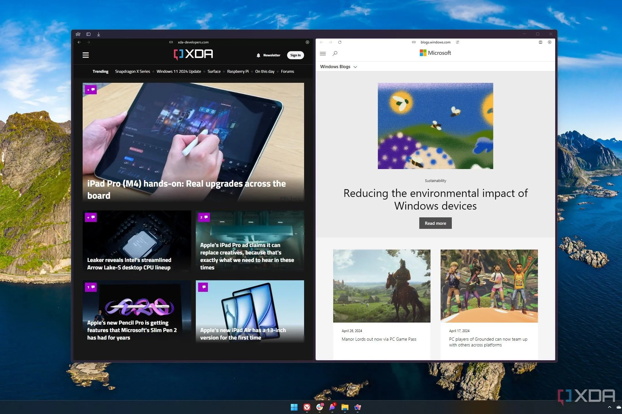 Trình duyệt Arc trên Windows 11 với cửa sổ Little Arc