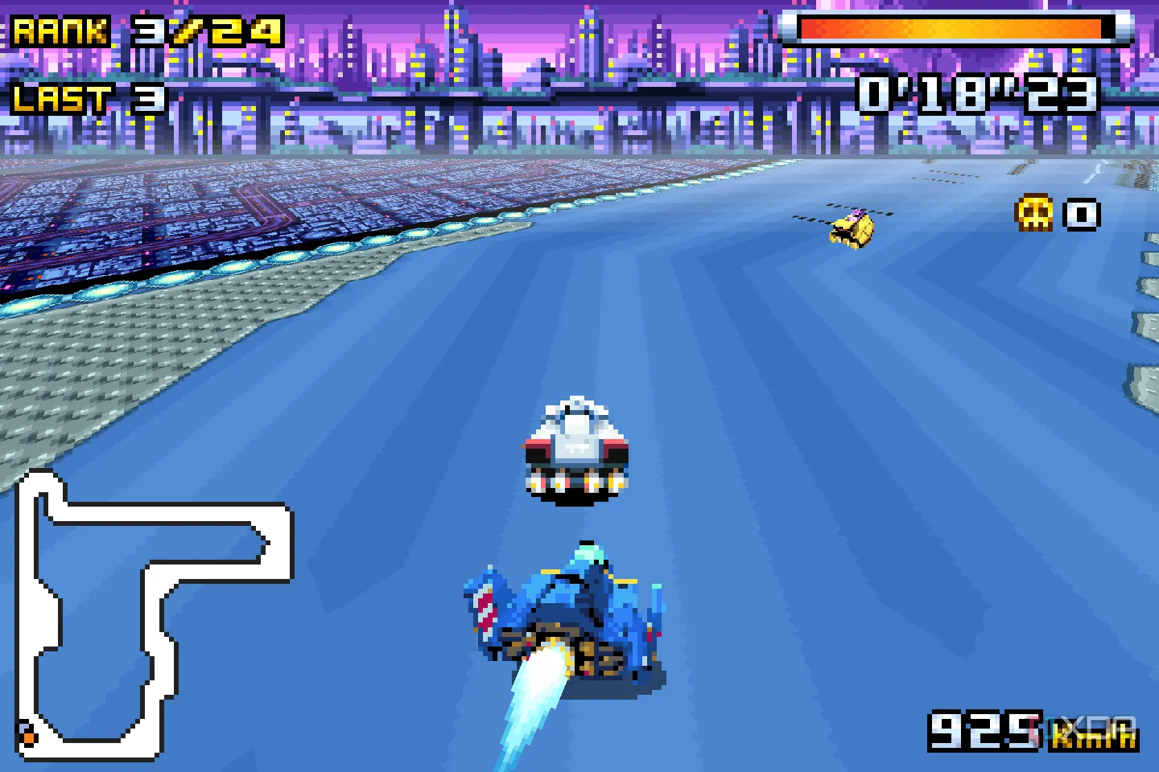 Trò chơi F-Zero đang chạy trên giả lập mGBA cho Game Boy Advance
