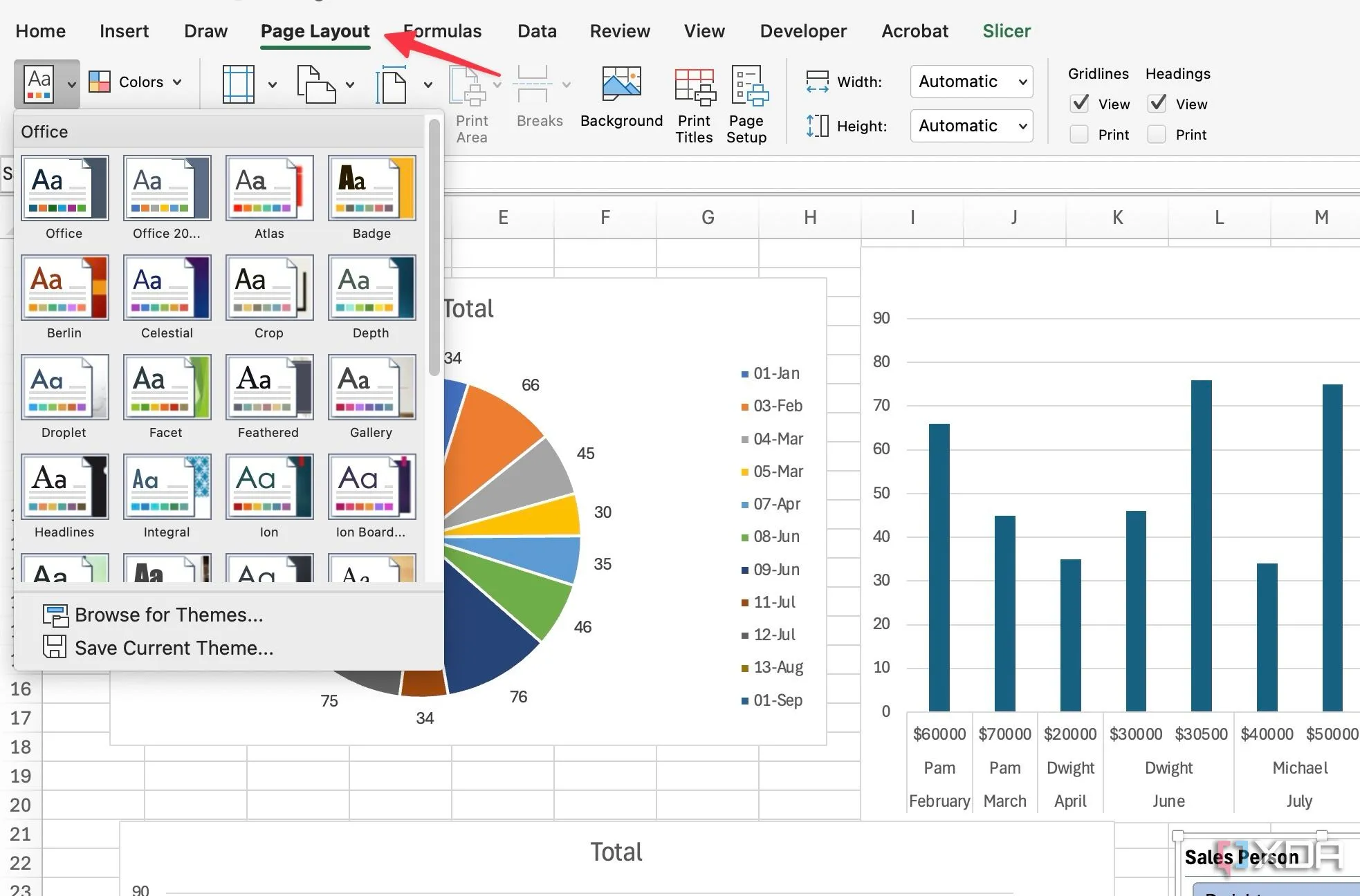 Tùy chỉnh chủ đề và màu sắc cho dashboard Excel để tăng tính thẩm mỹ và chuyên nghiệp