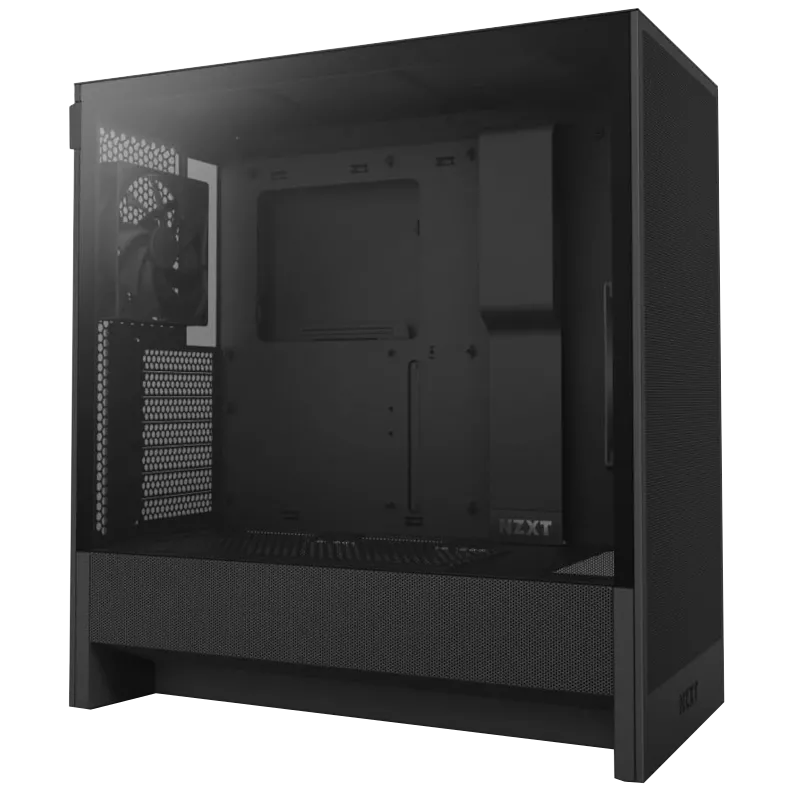 Vỏ case NZXT H5 Flow phiên bản 2024 màu đen với mặt lưới thông gió